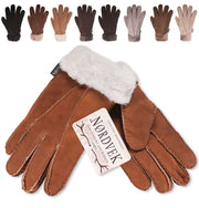 Nordvek Womens Sheepskin Gloves With Fur Cuff - 301-100