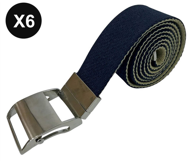 6 Pack Mens Polyester Belt with Slide Buckle