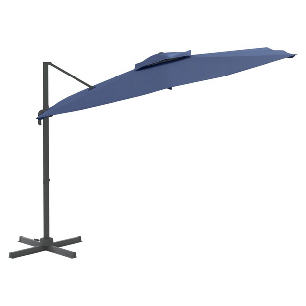 Double Top Cantilever Umbrella Azure Blue 300x300 cm