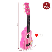 SOKA Wooden Pink Stripe Striped Pink Princess Guitar Children Girls Instrument