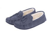 Nordvek Mens Sheepskin Suede Moccasin Slippers With Rubber Sole - 422-100