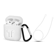 Airpod Case With Carabiner and Rope - White